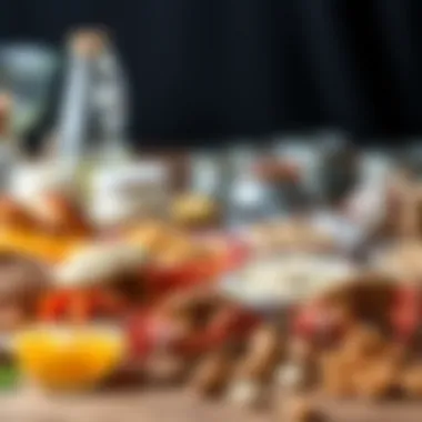Variety of hermit crab food options displayed