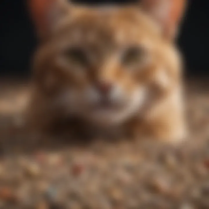 Different types of cat litter displayed in various containers
