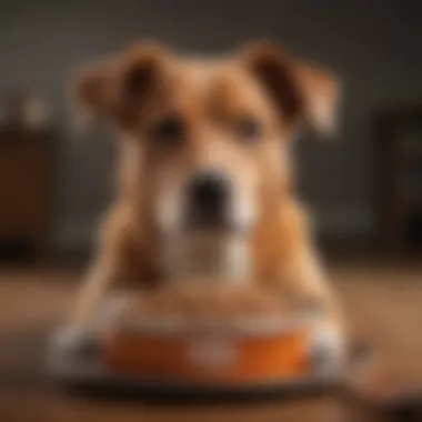 Dog enjoying a bowl of Authority dog food