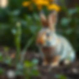 A rabbit exploring its environment