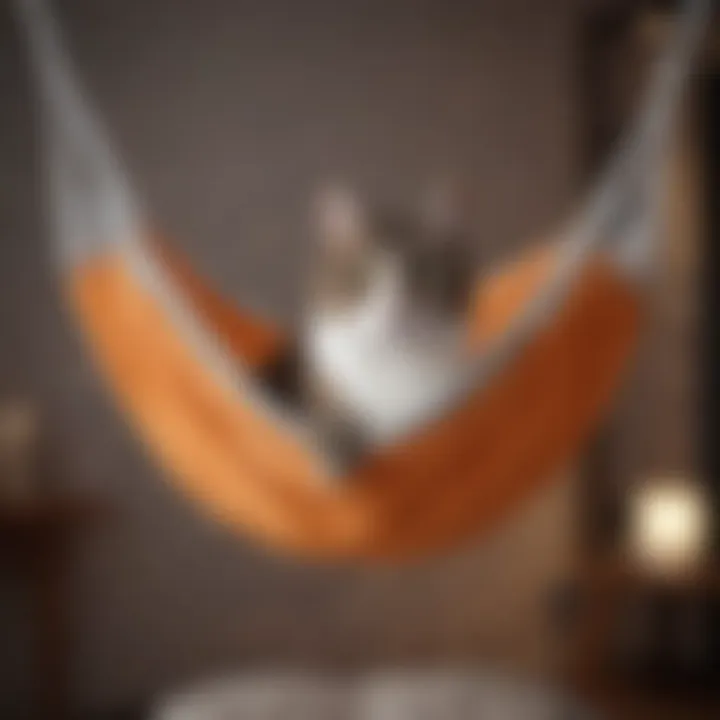 Different styles of cat hammocks displayed together