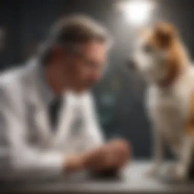 Veterinarian examining a dog