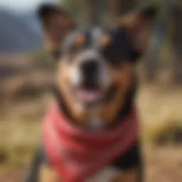 A happy dog wearing a bandana, representing pet health and well-being