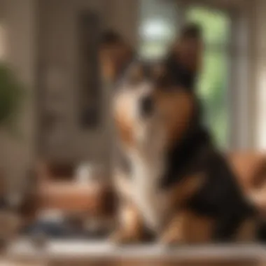 Navigating Pet Insurance Policies A pet owner reviewing policy documents, highlighting informed decision-making