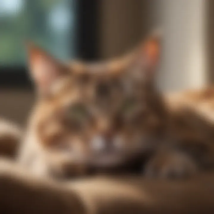 A cat lounging comfortably, symbolizing peace of mind for pet owners