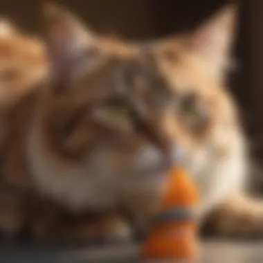 Happy Cat Enjoying a Cone-Free Recovery A happy cat relaxing comfortably without a traditional cone.