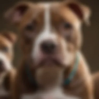 Responsible Breeder with Happy American Pit Bull Terrier Puppies Ethical breeder with American Pit Bull Terrier puppies
