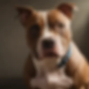 Well-Trained American Pit Bull Terrier Demonstrating Skills Trained American Pit Bull Terrier showing off obedience