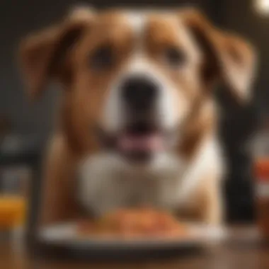 A Happy Dog: The Benefits of Nutrient-Enriched Meals Close-up of a dog enjoying a nutritious meal enriched with additives