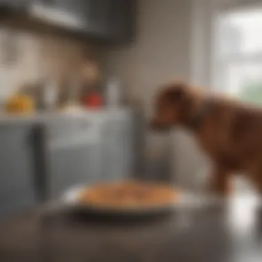 Owner Watching Dog Enjoy Meal A pet owner observing their dog eat cold food