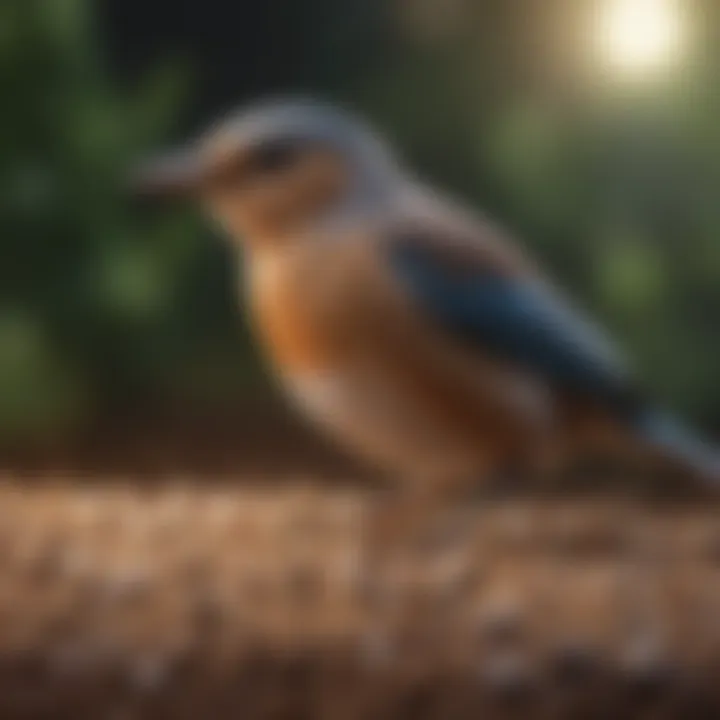 Different bird species enjoying seeds