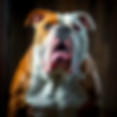 A muscular American Bulldog showcasing its strength