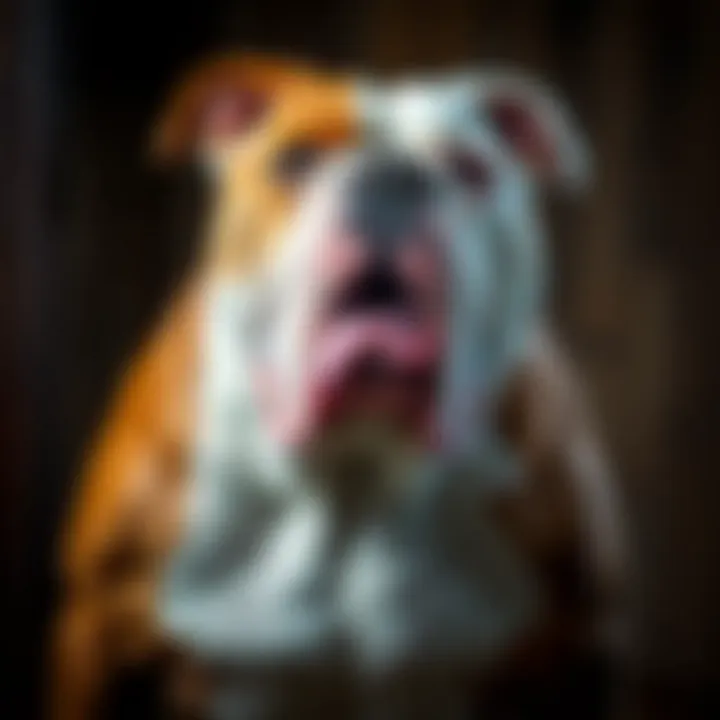 A muscular American Bulldog showcasing its strength