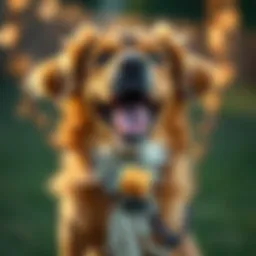 A dog happily enjoying a treat