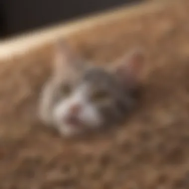 A close-up of eco-friendly cat litter made from recycled materials.