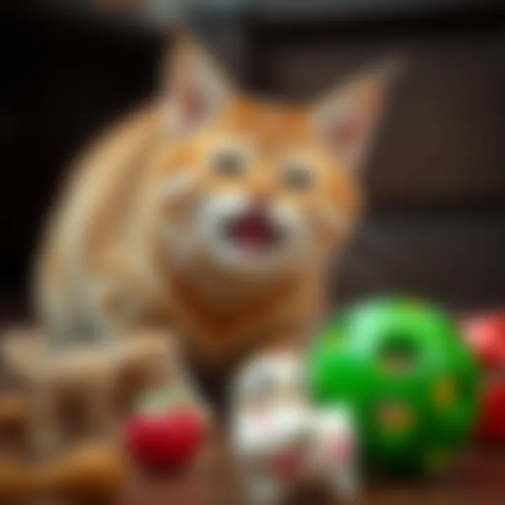 Enrichment Activities for Feline Joy A cat engaging with various toys