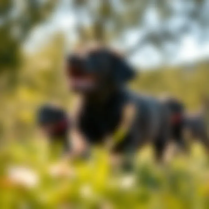 Joyful Labrador Puppies in Nature Labrador puppies playing in a sunny field