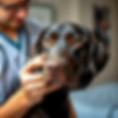Veterinarian Health Screening for Labradors Health checkup of a Labrador by a veterinarian