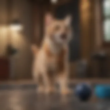 Cat engaging in playful exercise routine