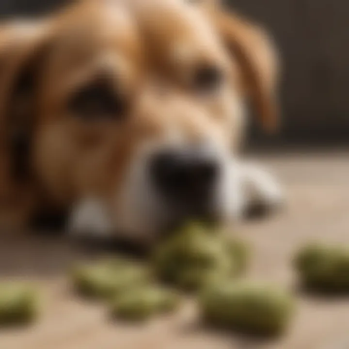 Close-up of soft dog chews infused with natural hemp