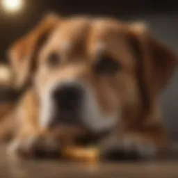 A serene dog relaxing after consuming hemp calming chews