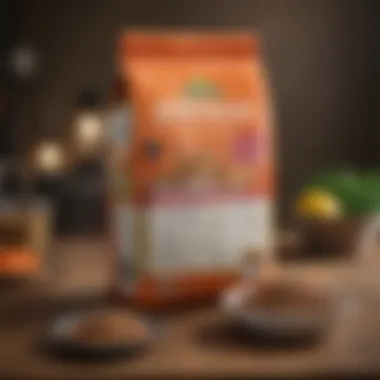 Close-up of ingredient list on Rachel Ray cat food packaging.