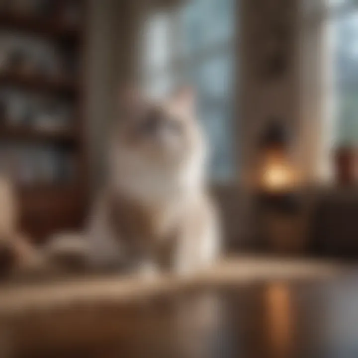 Ragdoll Munchkin cat in a cozy home environment