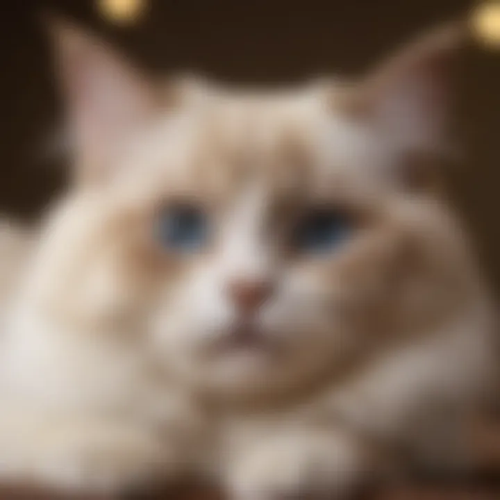 Ragdoll Munchkin cat resting peacefully, illustrating its calm temperament