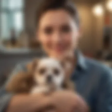 A small dog snuggled in its owner’s lap, highlighting the companionship these breeds offer.