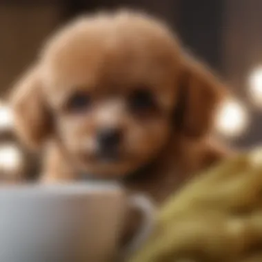 Teacup Poodle mix relaxing on a cozy lap