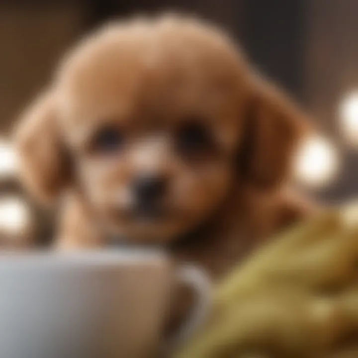 Teacup Poodle mix relaxing on a cozy lap