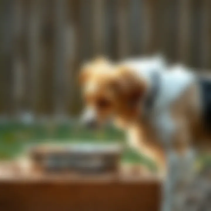 Illustration of dog feeding posture benefits