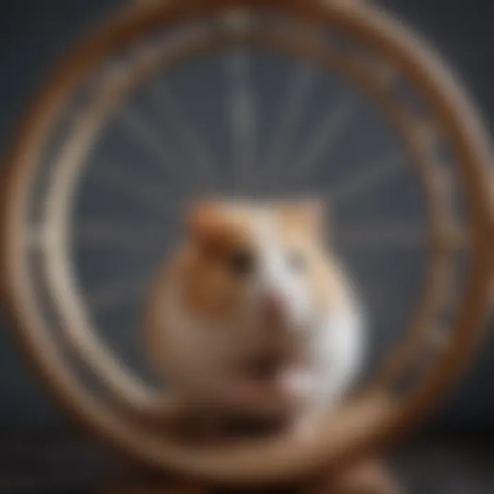 A healthy Syrian hamster exercising in its silent wheel