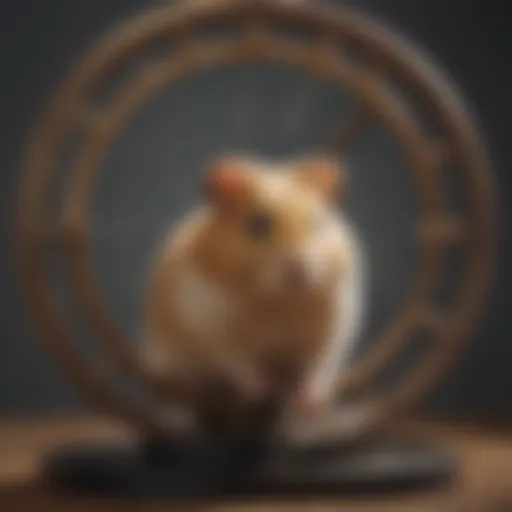 A Syrian hamster enjoying a silent wheel in its habitat