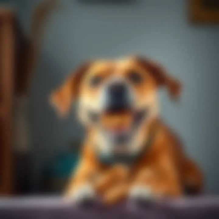 Happy dog enjoying freeze dried chicken treat