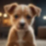A playful male puppy showcasing its energetic personality