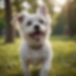 Playful hypoallergenic dog in a park