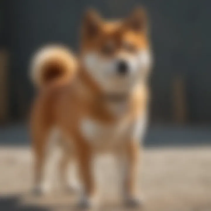 An American Shiba Inu standing proudly, highlighting its robust build and different coat color