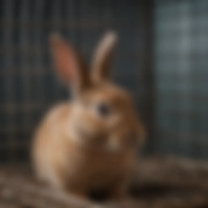 Close-up of the materials used in Dumor rabbit cage construction