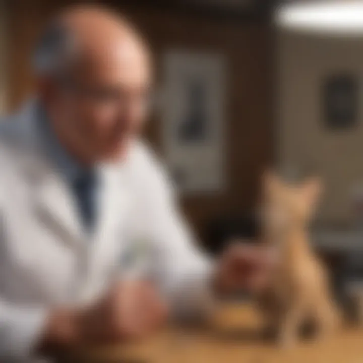 A veterinarian discussing flea control methods with a pet owner, emphasizing natural remedies