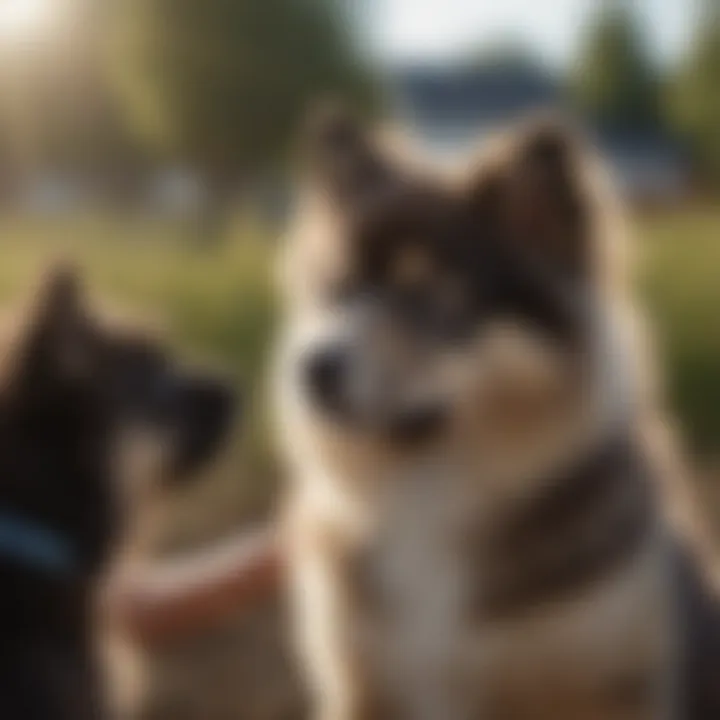 Finnish Lapphund puppy interacting with children