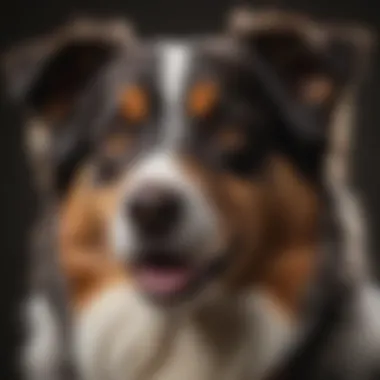 The Keen Expression of an Intelligent Australian Shepherd Close-up of an Australian Shepherd showcasing its keen expression