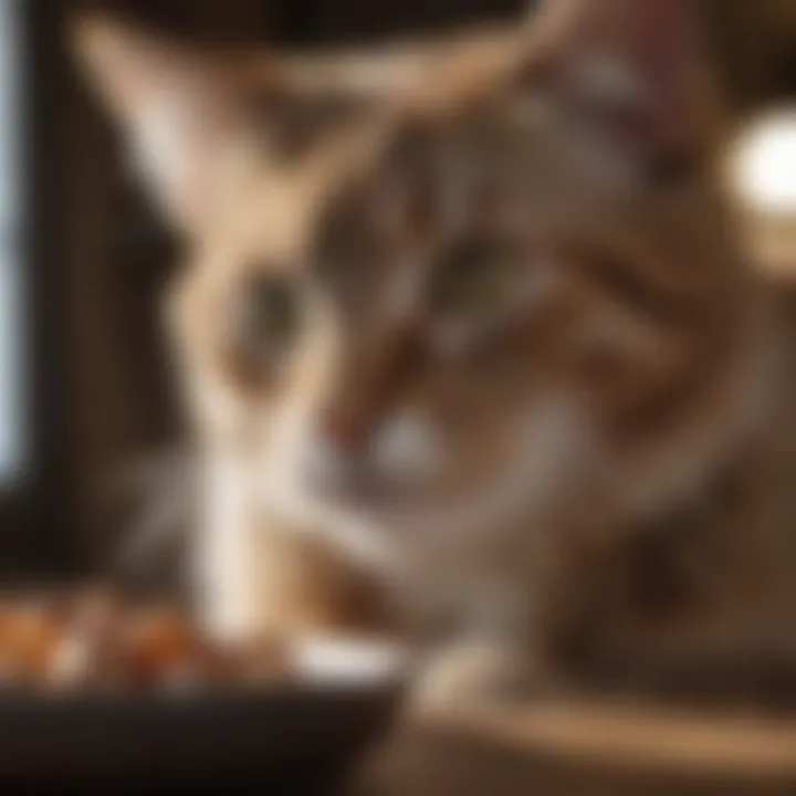 A philosophical scene depicting a cat contemplating life and mortality in a serene setting