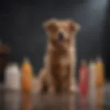 A collection of fragrant dog shampoos arranged aesthetically