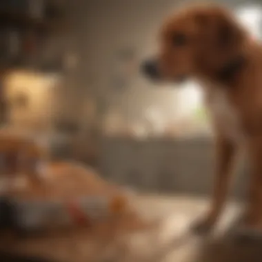 Veterinary Guidance on Dog Nutrition A veterinary professional reviewing dog food labels with a pet owner.