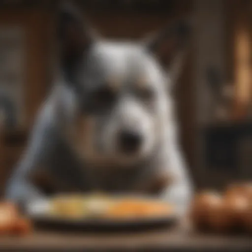 A healthy Blue Heeler enjoying a nutritious meal