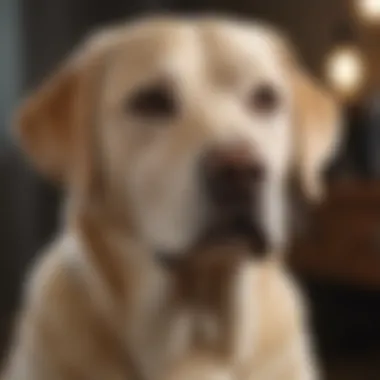 The Result of Proper Grooming Labrador with a shiny, well-groomed coat