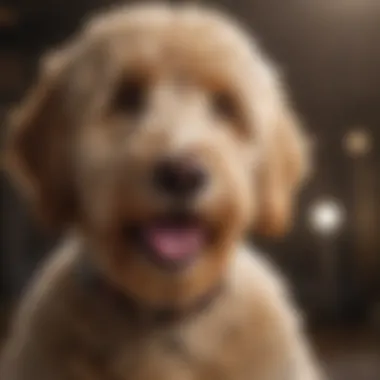 Goldendoodle enjoying a treat after a successful training session