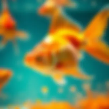 Essential Goldfish Nutrition Close-up of high-quality goldfish food tailored for nutritional needs.