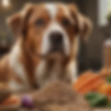 Wholesome Ingredients for Senior Dog Nutrition Ingredients of grain-free dog food with vegetables and protein sources